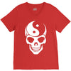 yin yang skull V-Neck Tee