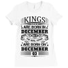Real Kings Are Born On December 3 Ladies Fitted T-Shirt