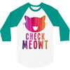 CHECK MEOWT CAT 3/4 Sleeve Shirt