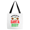 working on my santa body Tote Bags