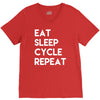 eat sleep cycle repeat V-Neck Tee