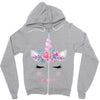 birthday unicorn family series mom Zipper Hoodie
