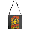 crazy halloween pit lady Adjustable Strap Totes