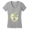 cat and bat halloween Women's V-Neck T-Shirt
