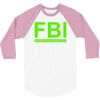 mens fbi print casual slim 3/4 Sleeve Shirt