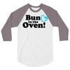 Bun in the Oven with Heart Baby Boy 3/4 Sleeve Shirt