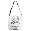 will run for pizza Adjustable Strap Totes
