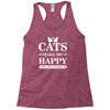 cats make me happy Racerback Tank
