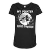 my pointer rides shotgun Maternity Scoop Neck T-shirt