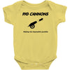 pig cannons making the impossible possible Baby Onesie