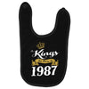 kings are born in 1987 Baby Bibs