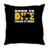 born to dive forced to work Throw Pillow
