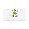 world's best sister with flowers License Plate