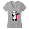 black, red and white Women's V-Neck T-Shirt