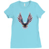 american eagle usa flag wings Ladies Fitted T-Shirt