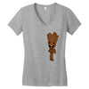 hidden groot [converted] Women's V-Neck T-Shirt
