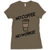 no coffee no workee Ladies Fitted T-Shirt