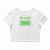delorean trail Crop Top