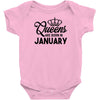Queens Are Born In january Infant Clothing