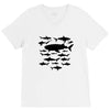 shark chart light blue t shirt V-Neck Tee