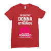 Donna And Dynamos White Letter Ladies Fitted T-Shirt
