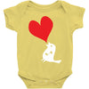 bird love heart animal graph note music party pop art gift Baby Onesie