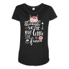 Though She Be But Little She Is Fierce Maternity Scoop Neck T-shirt
