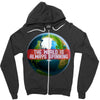 the world is always spinnin Zipper Hoodie