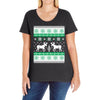 reindeer christmas ugly sweater Ladies Curvy T-Shirt