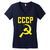 cccp hammer &amp; sickle  soviet union communist communism russia red star Women's V-Neck T-Shirt