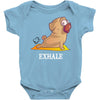 yoga pug exhale Baby Bodysuit