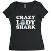 crazy lady shark Women's Triblend Scoop T-shirt