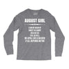 Super August Girl Long Sleeve Shirts