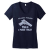 learn polish peace Women's V-Neck T-Shirt