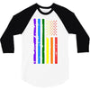 rainbow american flag 3/4 Sleeve Shirt
