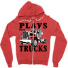plays with trucks family matching Zipper Hoodie