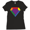 Rainbow LGBT Diamond Ladies Fitted T-Shirt