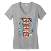crazy totem Women's V-Neck T-Shirt