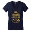 queens are born in 1955 Women's V-Neck T-Shirt