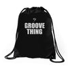 bass it's a groove thing Drawstring Bags