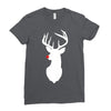 deer skull christmas Ladies Fitted T-Shirt