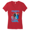 grandma of the birthday girl Women's V-Neck T-Shirt