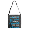 Papa Was Created because Grankids Need Real Heroes Adjustable Strap Totes