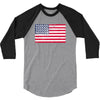 t-rex vintage american flag 3/4 Sleeve Shirt