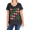 christmas pixel Ladies Curvy T-Shirt