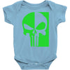 mad engine marvel brand punisher scar glow in the dark Baby Onesie