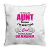 I'm Called Aunt Because I'm Way Too Cool To Be Called Grandma Throw Pillow