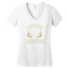 i'd rather be hunting deer antlers ammo hunt gear merica cool Women's V-Neck T-Shirt