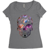 Colorful Skull Women's Triblend Scoop T-shirt