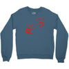 bloody hand print funny zombie kill undead blood horror killer Crewneck Sweatshirt